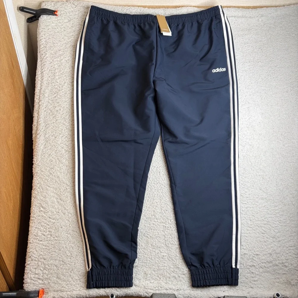 NEW Adidas Essentials 3-Stripes Woven Joggers Navy Blue 4XLT DZ8489 Mens Tall